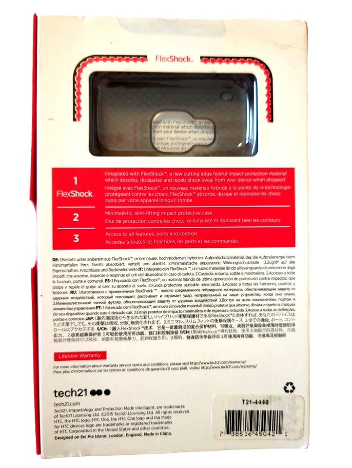 Funda protectora contra impactos Tech21 Evo Check HTC One M9 NEGRO AHUMADO Nueva Foto 2 de 3