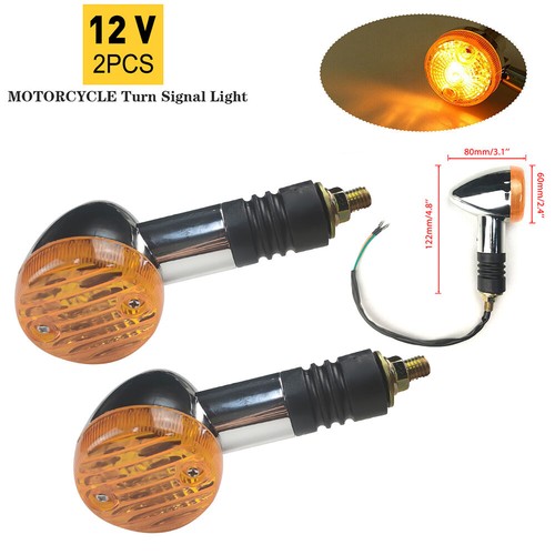 1Set Mini Motorcycle Turn Signal Indicators Front Rear Amber Lamp Fit