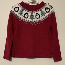 Jingles  Joy Size 4T Sparkly Christmas Tree Penguins Sweater