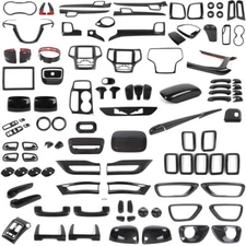 For Jeep Grand Cherokee 11-20 Carbon Fiber Dashboard Panel Full Decoration Trims