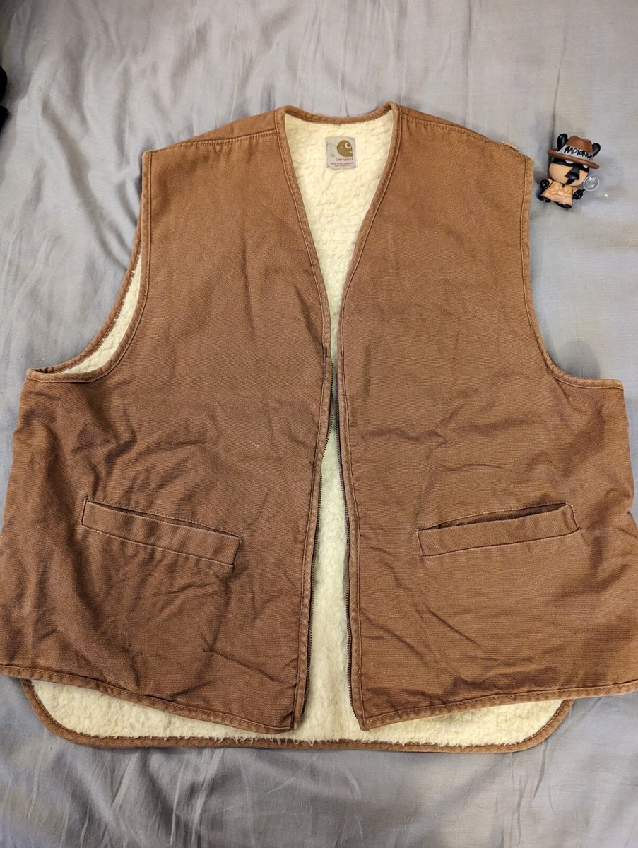 Carhartt Vest XL Tall Vintage USA Made Sherpa Lined Duck Canvas