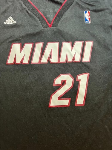 Miami Heat Whiteside #21 Adidas Jersey Mens Large Black Sleeveless. - Picture 2 of 14
