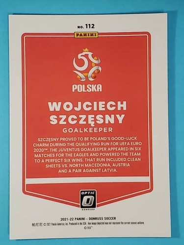 Panini Donruss Soccer Road To Qatar Optic 2021-22 112 Wojciech Szczesky Poland - Foto 2 di 2