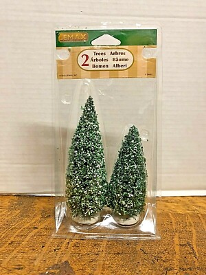 LEMAX - Pair of Juniper Trees medium 6'' & 4.5'' 2013 #34665 w/Free Shipping!  