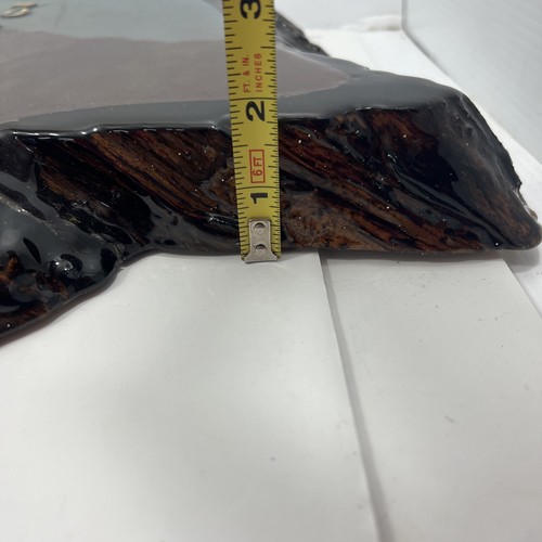 Vintage Wood Slab Clock White Horse On Beach - Picture 7 of 9