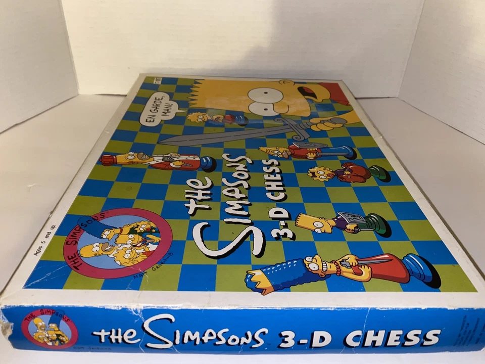 复古 1991 年辛普森一家 3D 国际象棋套装板 100% 完整非常酷物品! — 第 4/4 张图片