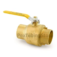 2" Sweat (CxC) Brass Ball Valve Full Port, Shut-Off Valves, 600psi WOG