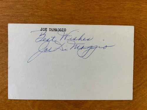 Joe DiMaggio Signed/Auto 3x5 Card