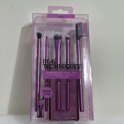 Real Techniques Enhanced Eye Set Eyeshadow & Eyeliner Makeup Brush 6pcs Kit