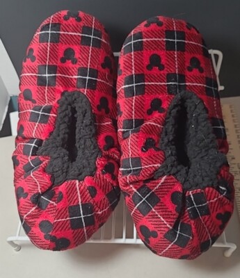 Disney Mickey Mouse Red Graphic Slippers Size L?