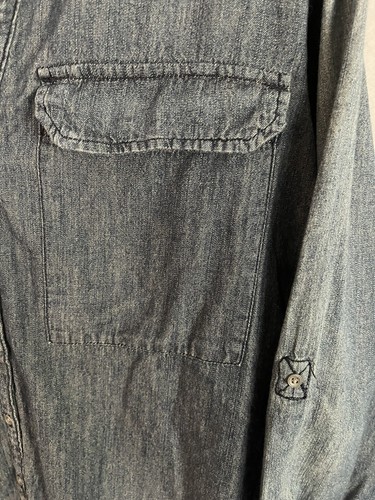 Nine West Jeans Shirt Women XL Nakita Denim Chambray Button Down Long Sleeve - Picture 3 of 8