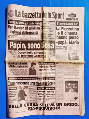 Gazzetta Dello Sport November 6 1993 Death Mario Cecchi Gori Fiorentina Cinema
