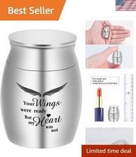Thoughtful Mini Cremation Urn - 1.57 Inch Stainless Steel with Velvet Pouch