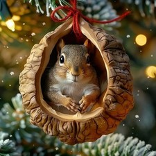 Acrylic Animal Christmas Ornament 2D Doule Sided Forest Animal Hanging Woodland