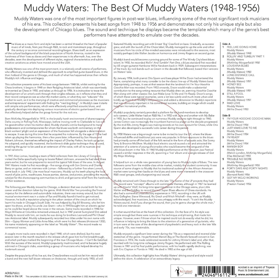 Muddy Waters - The Best of Muddy Waters 1948-56 LP Vinyl Record - Image 2 of 4