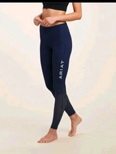 Ariat EOS Silicone Grip Knee Patch Riding Tights NAVY BLUE Size LARGE