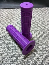 Small Waffle Grips Old School Bmx Flanged Grips 125mm Purple