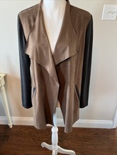 Chico's Travelers Collection Jacket Brown/Grey Size 1 Excellent Condition