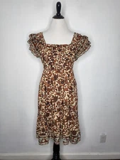 LOVE THE LABEL Maribelle Ruffle Sleeve Mini Dress Women Small Floral “MODIFIED”