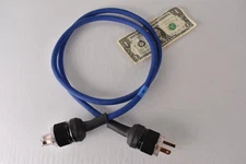 4ft Straight Wire "Blue Thunder" Power Cord IEC Mains Cable - Made In USA