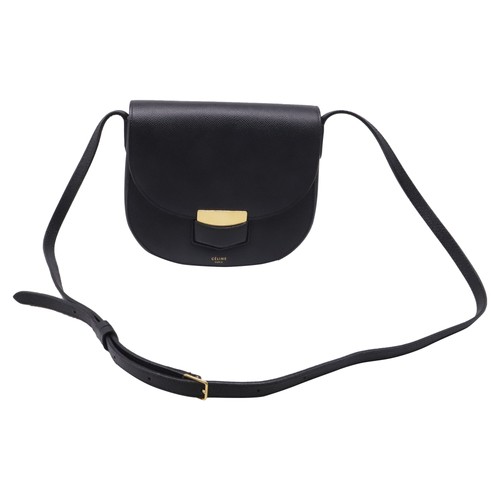 Celine Trotteur Small Crossbody Bag In Black Leather Women One Size