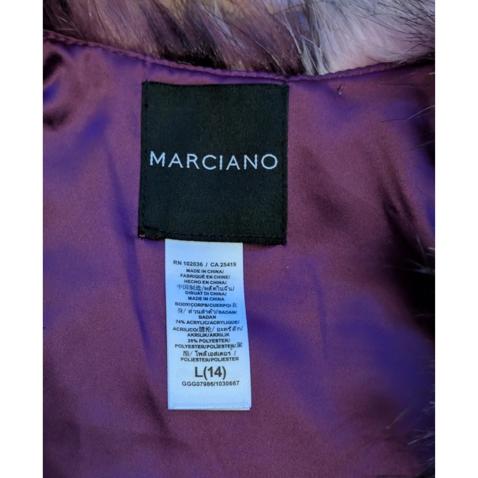 Marciano Guess Y2K Purple Pink Faux Fur Cropped Jacket Coat Large Luxury image 4