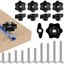 20 PCS 1/420 T Track Knob Kit Bolts Washers Threaded Nuts Woodworking Clamps