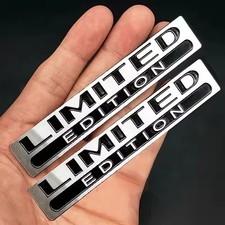 2PCS 3D Metal Limited Edition Car Badge Emblem Sticker Trunk Fender Decal Set