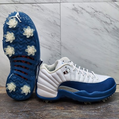 Nike Air Jordan 12 Low Retro Golf Shoes French Blue White Sneakers Men's Size 4