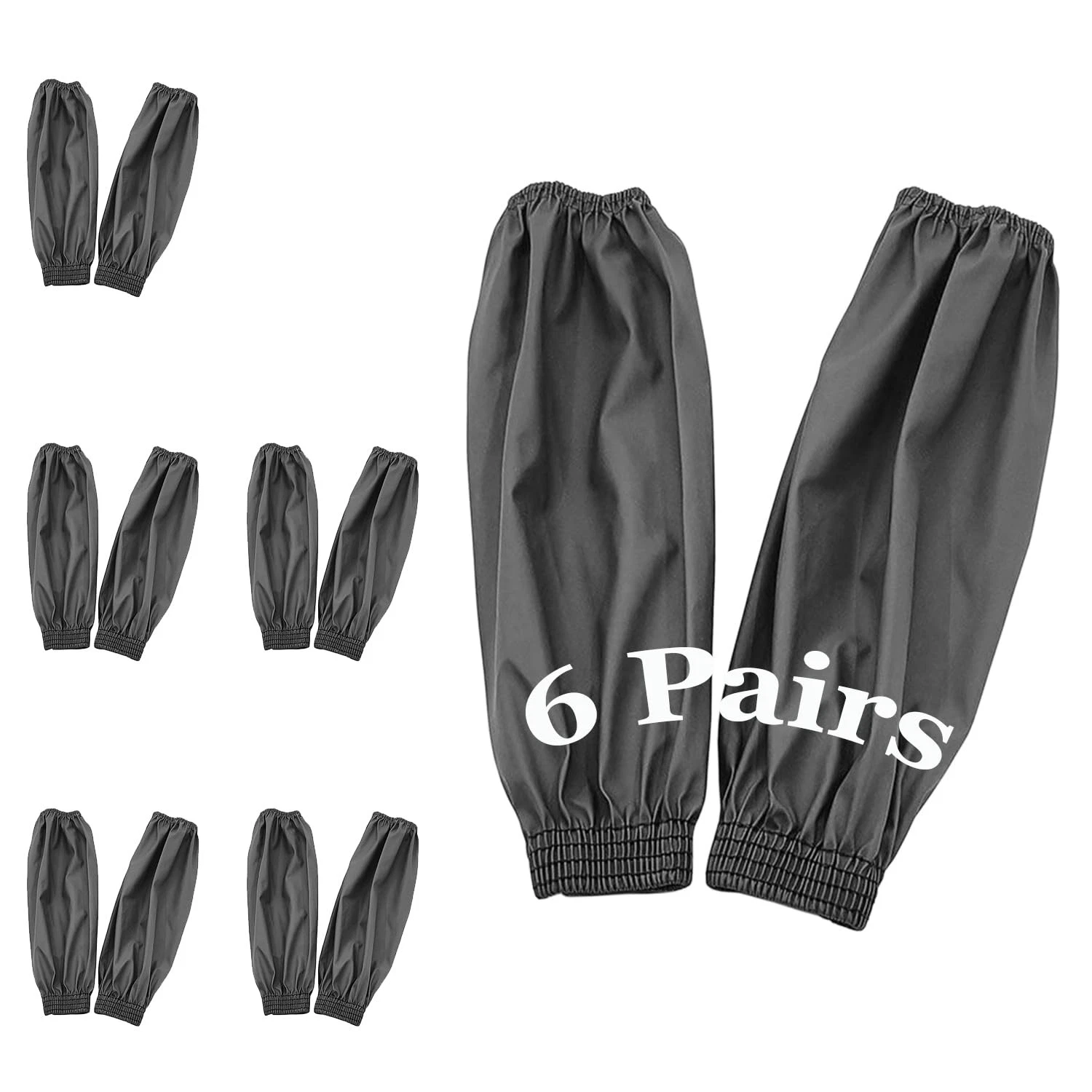 6 Pairs Arm Sleeves Covers, PU Oversleeves Protector with Four-Needle Elastic...
