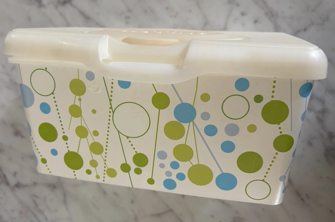 HUGGIES Baby WIPE CONTAINER Green Blue Dot MCM Modern Y2k 90s Infant Diaper