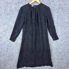 Elegance Paris Shift Dress Women Black Jacquard Sparkle Shimmer Back Zip Elegant