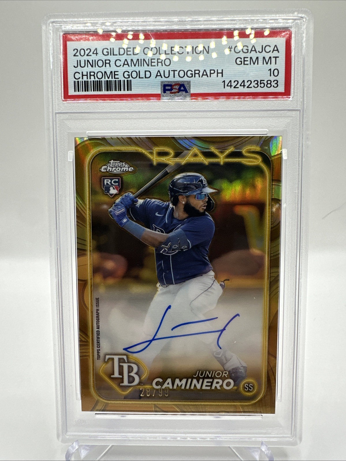2024 Topps Topps Chrome Gold Refractor Junior Caminero front