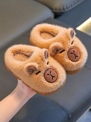 1 Paar Kinder Capybara Plüsch Cartoon Hausschuhe weicher Boden leicht Indoor Haus