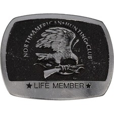 North American Hunting Club Life Member Nra Hunter NOS Vintage Belt Buckle