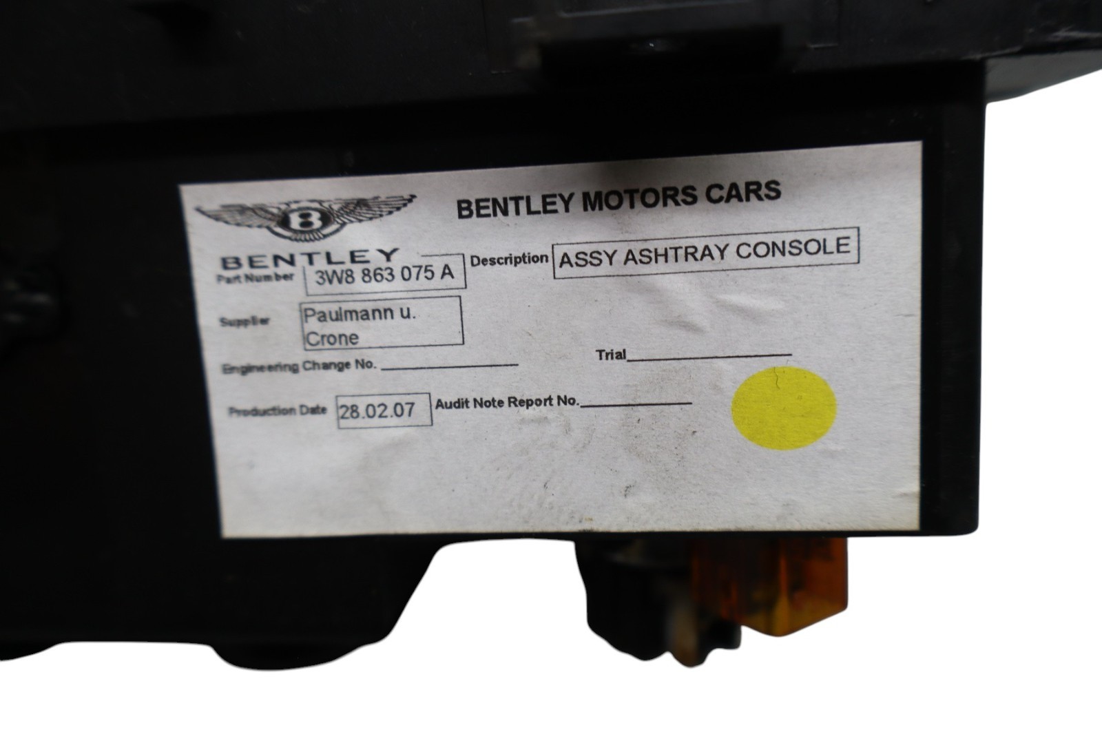 03-12 Bentley Continental GT GTC Front or Rear Center Console Ashtray Oem