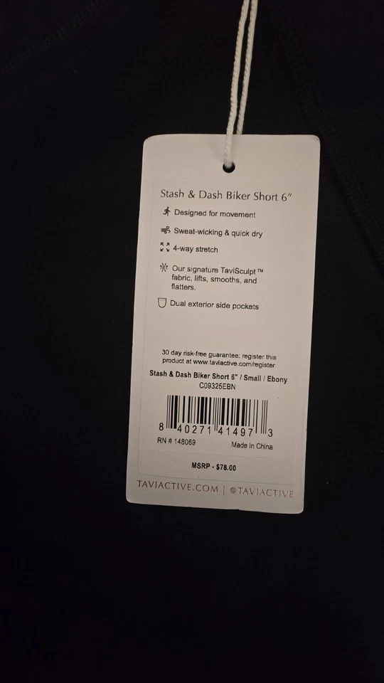 TAVI - [con bolsillos] STASH & DASH BIKER SHORTS 6" - NEGRO Pequeño Foto 2 de 4