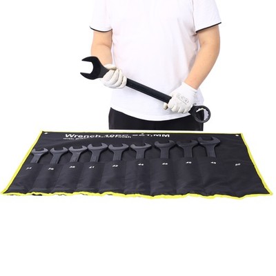 10 PCS Metric Jumbo Combination Wrench Set Extra Large  34-50mm with Pouch