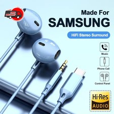 For Samsung USB-C Wired Earphones HiFi In-Ear Headphones with Mic Type-C 3.5mm