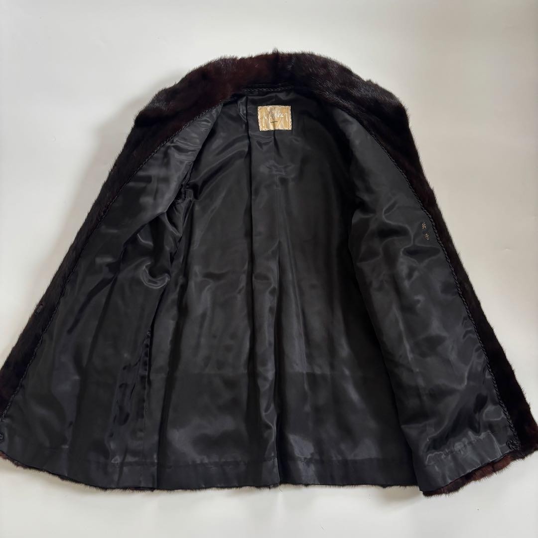 HARAJAKU Mother Mink Fur Coat  XL Dark Brown Unisex JAPAN image 8