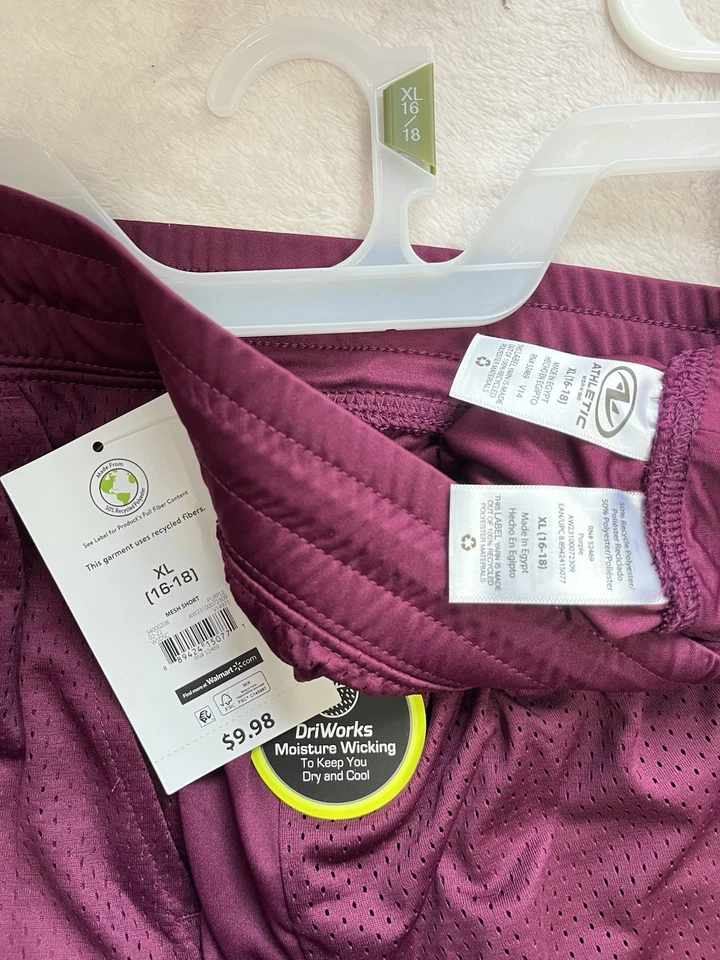 Pantalones cortos de malla para mujer Athletic Works. Talla XL. Dri Works absorbente de humedad.  Foto 4 de 4