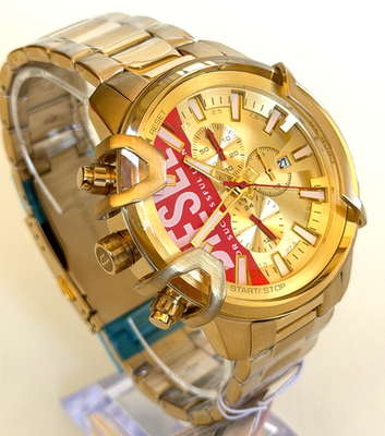 Diesel DZ4595 Mens Griffed Chronograph Gold-Tone S/Steel Watch