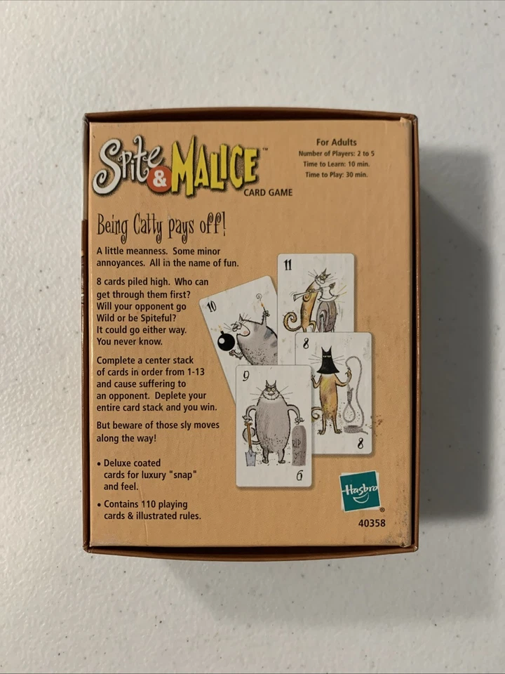 Spite & Malice Card Game 110 Cards Hasbro 2002 Complete - Image 2 of 3