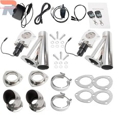 2pcs 2.5 Dual Electric Exhaust Valve Kit Wremote - T304 Stainless Steel