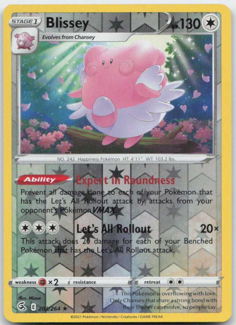 Pokemon : Blissey Fusion Strike 203/264 : R Reverse Holo