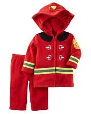 NEW Carter's 3-6m Halloween Fireman Plush Costume Outfit Set NWT 3m 6m Fleece