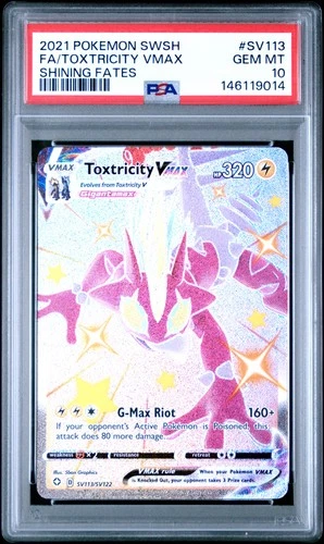2021 POKEMON SWORD & SHIELD SHINING FATES #SV113 FULL ART/TOXTRICITY VMAX PSA 10