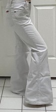 VINTAGE Mudd Jeans Womens Juniors White Khaki Flares/Bell Bottom 90s/Y2K Size 3