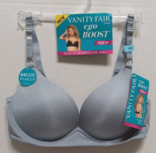 NWT Vanity Fair Ego Boost Wireless Push-Up Bra Bra 72301 Size 34C Seaside Mist