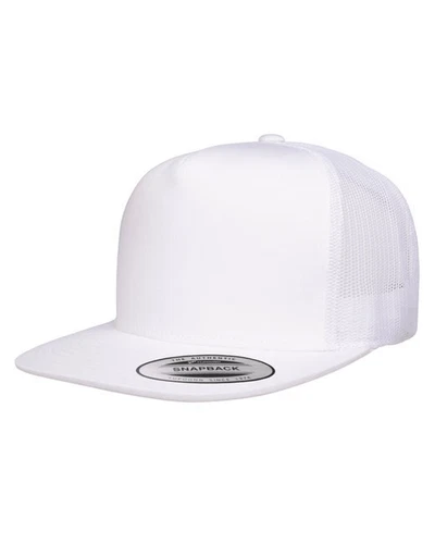 Yupoong 6006 YP Classics 5-Panel Trucker Hat Mesh Back Snapback Flat Bill Cap